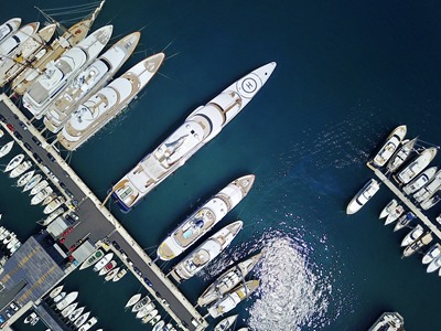 Yachts line the Harbour in Monaco - Monte Carlo